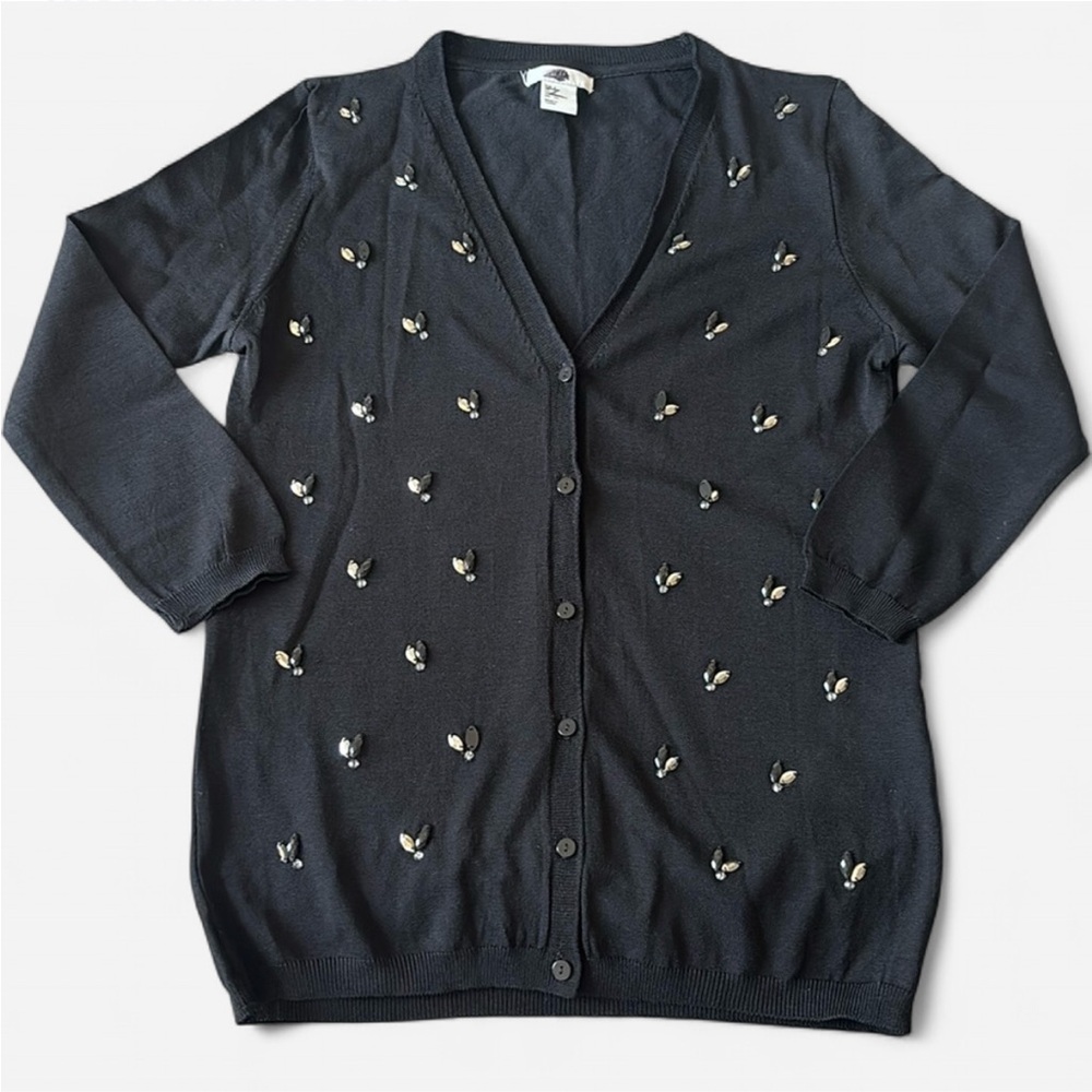 H&M Embellished Black Cardigan Size Small